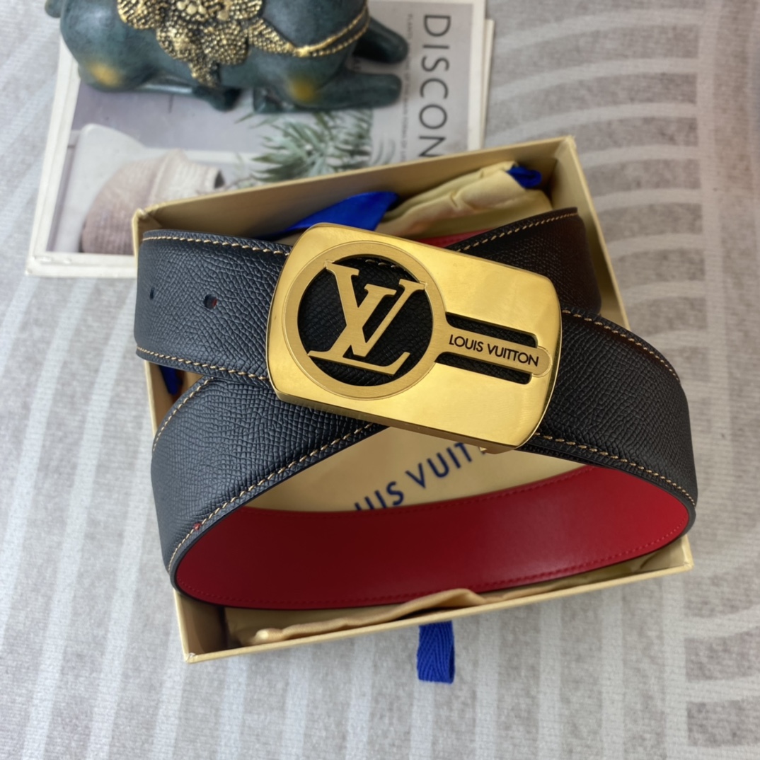 LV💕 特种皮腰带系列 ，原厂五金精品不锈钢扣，手感柔软舒适 宽3.8CM。