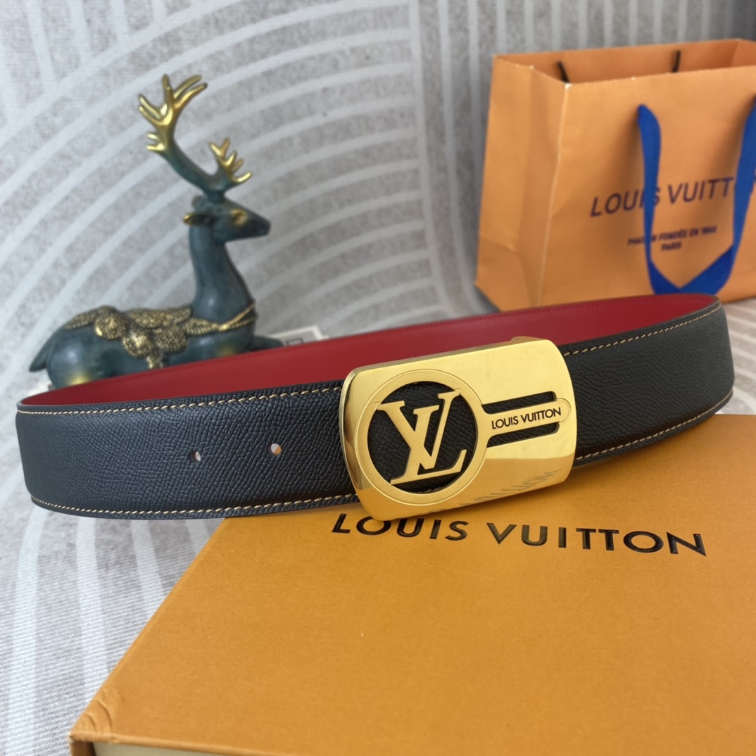 LV💕 特种皮腰带系列 ，原厂五金精品不锈钢扣，手感柔软舒适 宽3.8CM。