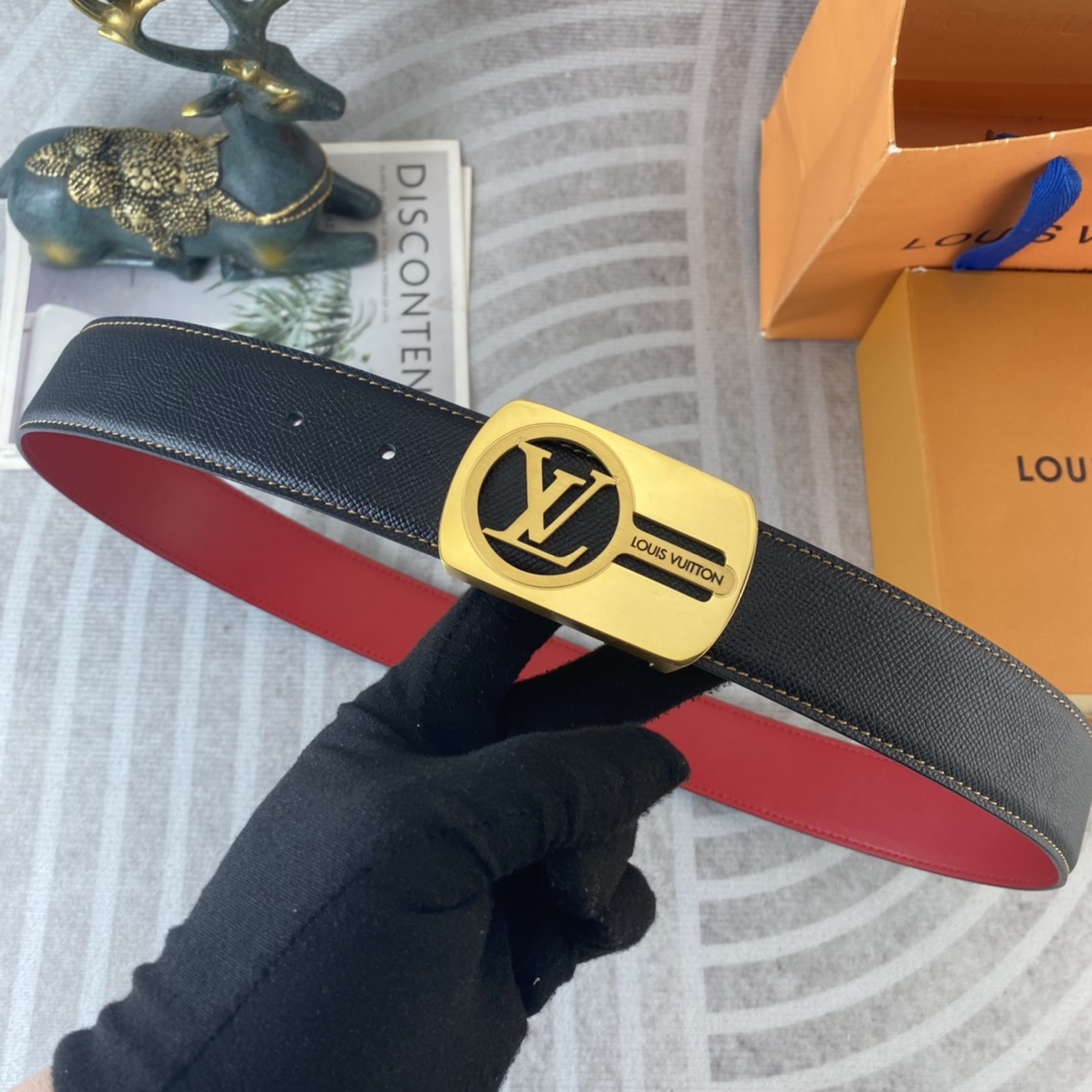 LV💕 特种皮腰带系列 ，原厂五金精品不锈钢扣，手感柔软舒适 宽3.8CM。