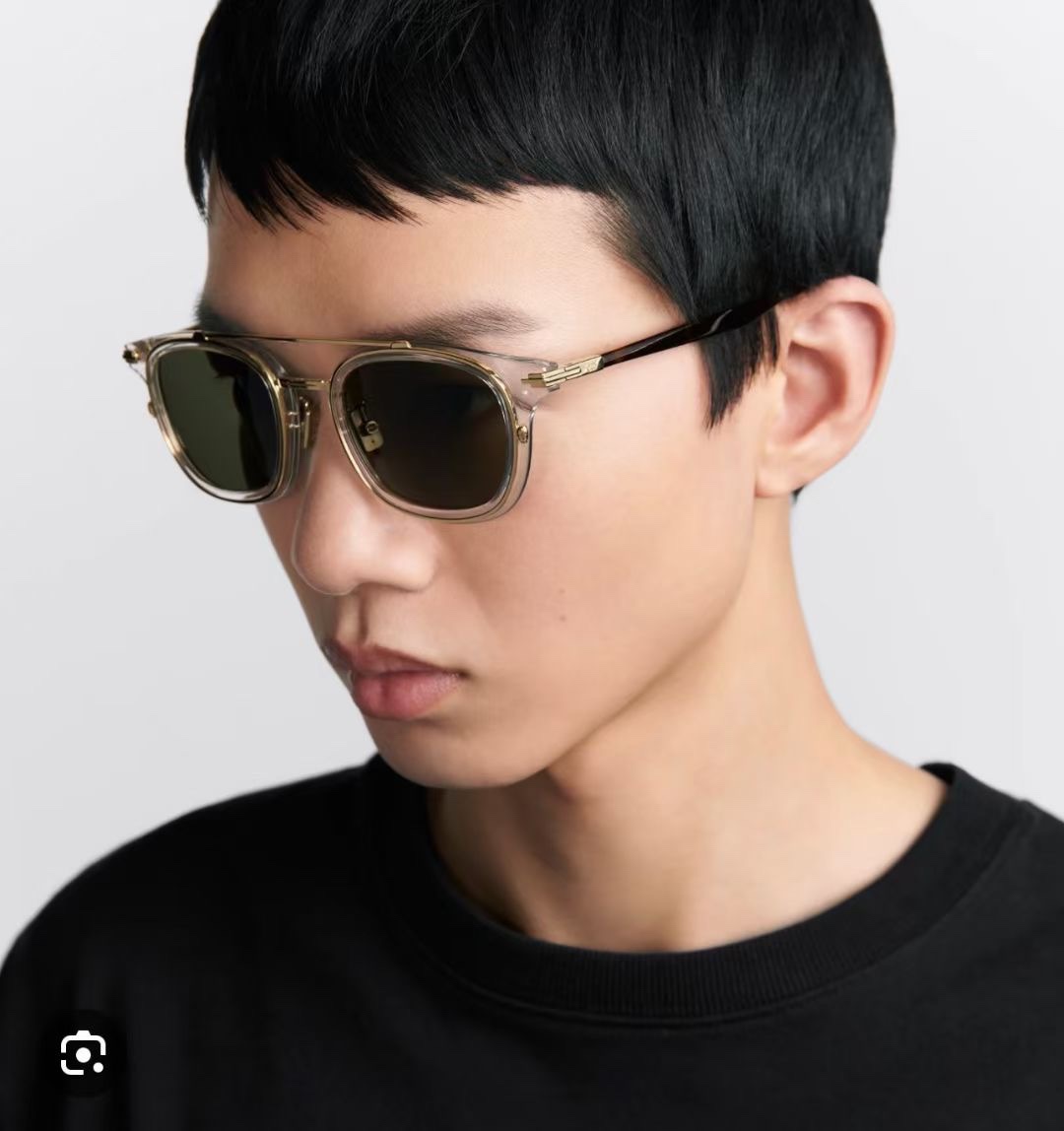 ️NewDio.modBlackSuitS14F方形金属内嵌胶圈简约提升格调纤细的卡扣镜腿质感极强Siz