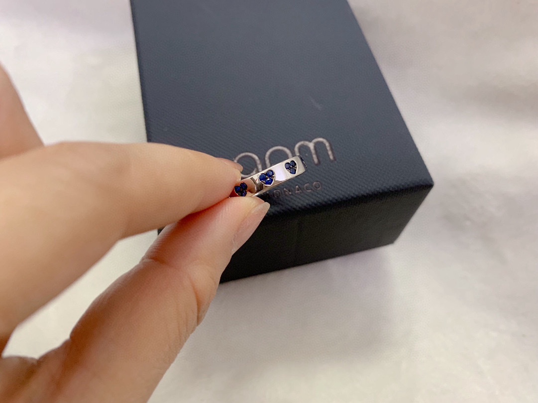 p275 Apm Blue Silver Heart Ring Lovers Personally Against Romantic New Grail Birthday Gift。 - 图片 2