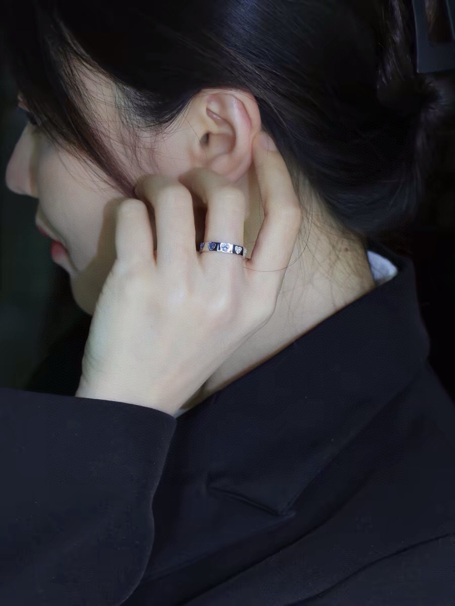 p275 Apm Blue Silver Heart Ring Lovers Personally Against Romantic New Grail Birthday Gift。 - 图片 7