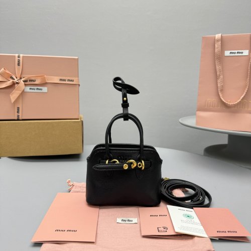 Miu Miu Aventure Mini Charm Bag - Black Leather, Stylish Accessory 1 Miu Miu Aventure Mini Charm Bag - Black Leather, Stylish Accessory