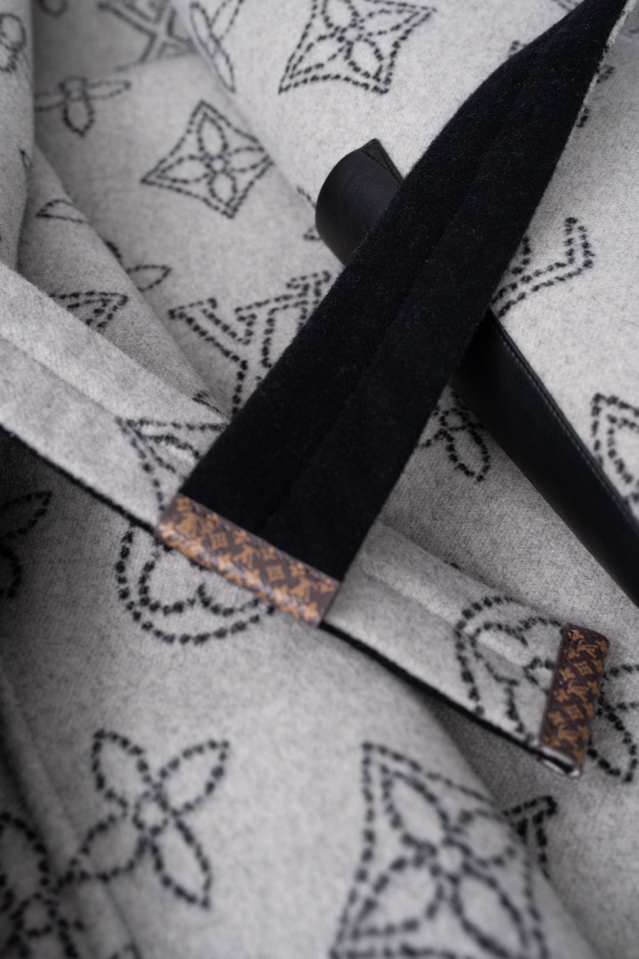 Monogram Wool-Silk Blend Wrap Coat with Leather Trim - Classic Elegance 8 i1735179925 8004 7