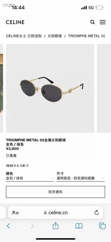 ️齐色凯旋门简约款品牌不明显低调又奢华️Celine*CL40069USIZE:57-21-140️