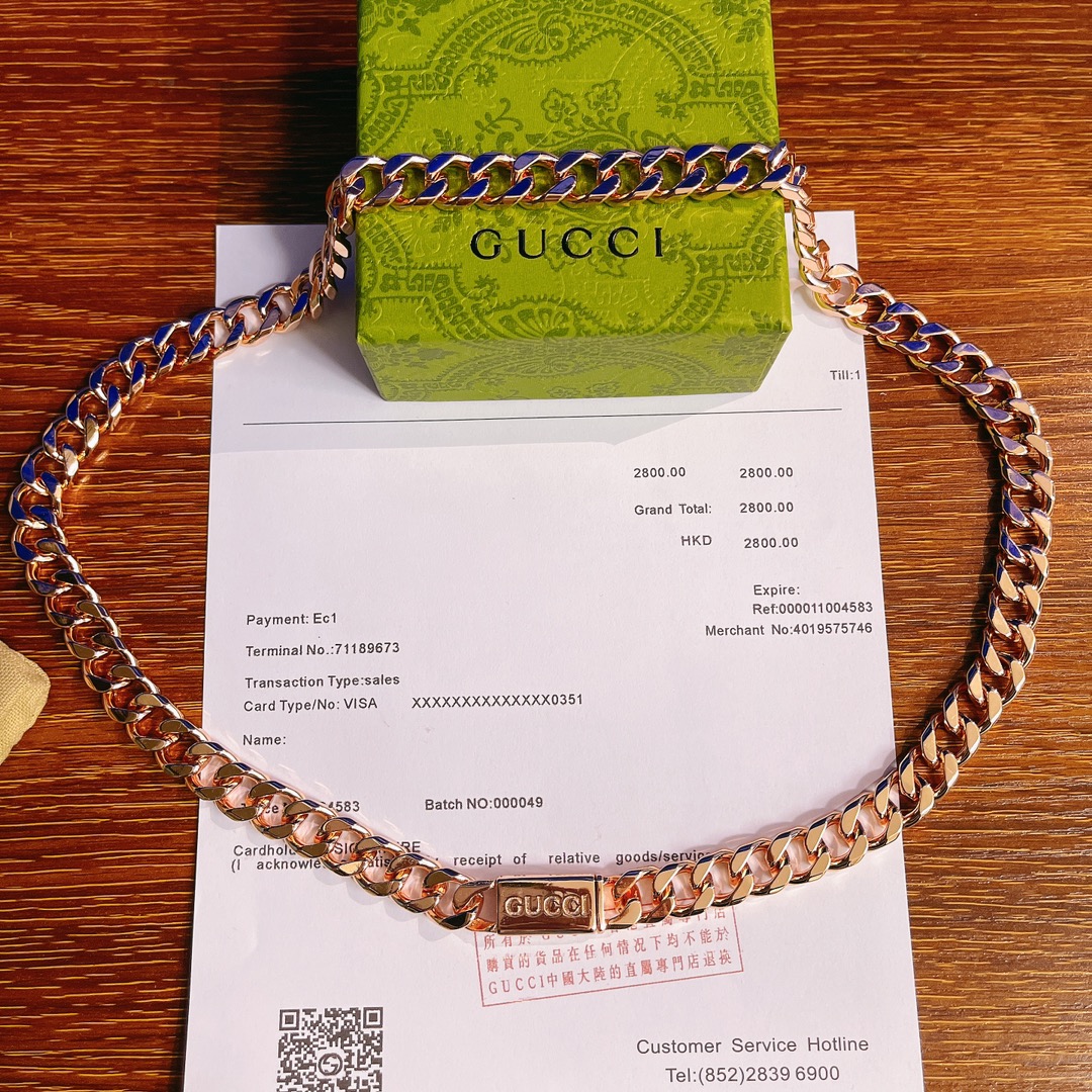 NO:105676,[Gift] GUCCI Gucci Handwriting Gucci Logo Sign Rose Gold Necklace Size 60, Jewelry Boutique, Gucci, Gucci, Necklace19860909[礼物]GUCCI古驰饰手写体Gucci标识标牌玫瑰金项链尺寸60,饰品精品,gucci,gucci,necklace,Jewelry