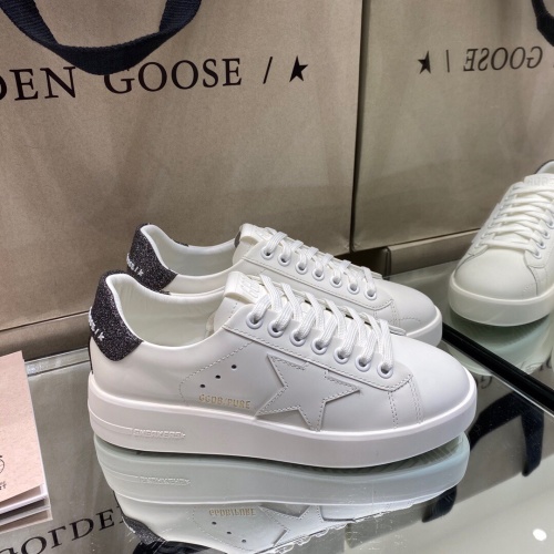 Golden Goose Purestar White Leather Sneakers with Glitter Heel Tab 1 Golden Goose Purestar White Leather Sneakers with Glitter Heel Tab