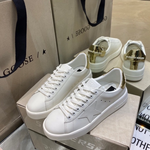 Golden Goose Purestar White Leather Sneakers with Gold Heel 1 Golden Goose Purestar White Leather Sneakers with Gold Heel