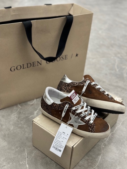 Golden Goose Superstar Brown Suede Glitter Low Top Sneakers for Women 1 Golden Goose Superstar Brown Suede Glitter Low Top Sneakers for Women