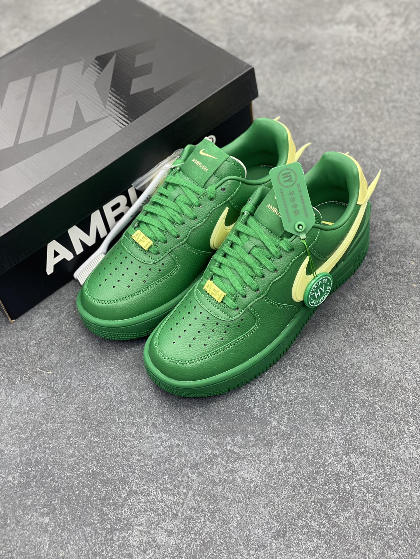 图片[8]-HY版本💯 韩裔美籍设计师Yoon Ahn主理时尚品牌AMBUSH x Nike Air Force 1 Low SP\”Phantom\”空军一号宽底版系列低帮百搭休闲运动板鞋“联名绿大钩” 原楦头原纸板 打造纯正空军版型 专注外贸渠道 全掌内置蜂窝气垫 原盒配件 原厂中底钢印、拉帮完美 货号：DV3464-300 尺码：35.5 36 36.5 37.5 38 38.5 39 40 40.5 41 42 42.5 43 44 44.5 45 46 47-选品中心