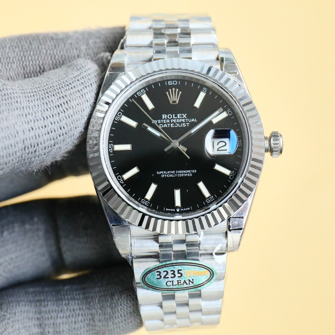 NO:147105,White Gold Factory C ROLEX Rolex 41mm log series Super boutique replica, hot!  A truly original and authentic replica of the one-to-one!  Welcome to PK and compare!  Break through the limit!  The wonderful details of the entire watch are as follows: 1 The literal pointer luminous uses Swiss luminous, just like the original version, luminous and bright. 2. The entire watch is made of 904L stainless steel!  The case and strap are copied 1 to 1, and the details are perfectly restored to the authentic product!  Connection between the strap and the case cover!  Cuff logo!  Especially excellent!  Comfortable with a touch!  3. Use 7 super high-cost original authentic alternative surfaces!  High-precision pot-shaped dial with original Swiss luminous combination studs and needles!  He is as beautiful as a flower!  Consistent with the inside and outside!  4. Adopt a replica Rolex integrated movement!  The exterior parts of the movement are consistent with the genuine product!  Walk accurately and have strong kinetic energy!  Excellent calendar printing font!  Super high quality log watch!  Worth your possession!  Only a small quantity arrives!  First served!  ,,rolex19860909白 金 C厂 ROLEX 劳力士41mm日志系列 超级精品复刻 火爆来袭！ 真正原装正品一比一的复刻！欢迎来PK对比！ 突破极限！整表的精彩细节如下: 1字面指针夜光采用瑞士夜光,跟原版一样,夜光明亮.2.全表釆用904L精钢材质！表壳与表带1比1复制,细节完美还原正品！表带和壳套处的联接！表扣logo！特别优秀！配带感舒适！ 3.采用7种超高成本的原装正品级代用表面！高精密的锅盖形表盘搭配原装瑞士夜光的组合字钉和表针！真是貌美如花！表里如一！ 4.采用复刻级劳力士一体机芯！机芯外观零件与正品一致！走时精准,动能强悍！日历印刷字体精良！ 超高品质的日志手表！值得你拥有！ 只有少量到货！先抢先得！,,rolex,Watch