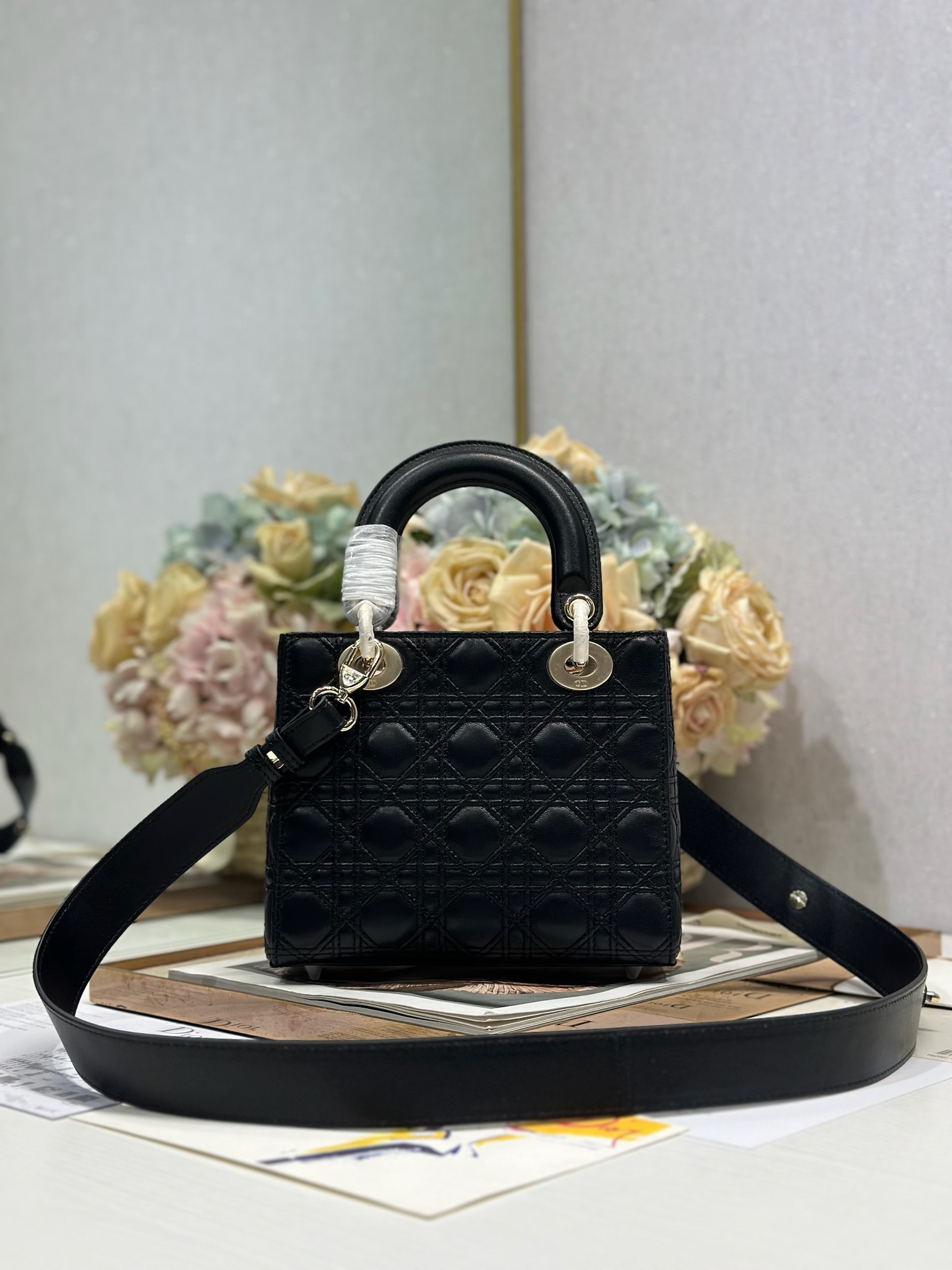 Lady Dior My ABCDior Bag, Small, Black Lambskin, Cannage Stitching 6 i1735477219 2929 4