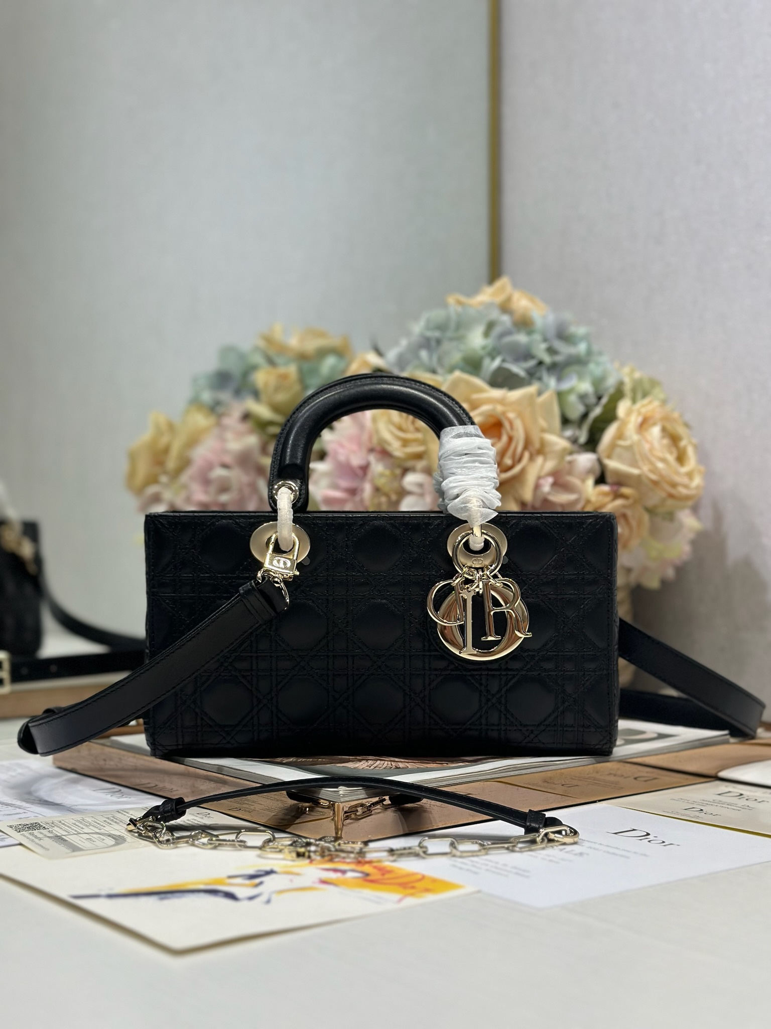 Lady Dior Black Lambskin Cannage Stitching Handbag - Icon Style & Craftsmanship 4 i1735477582 4420 4