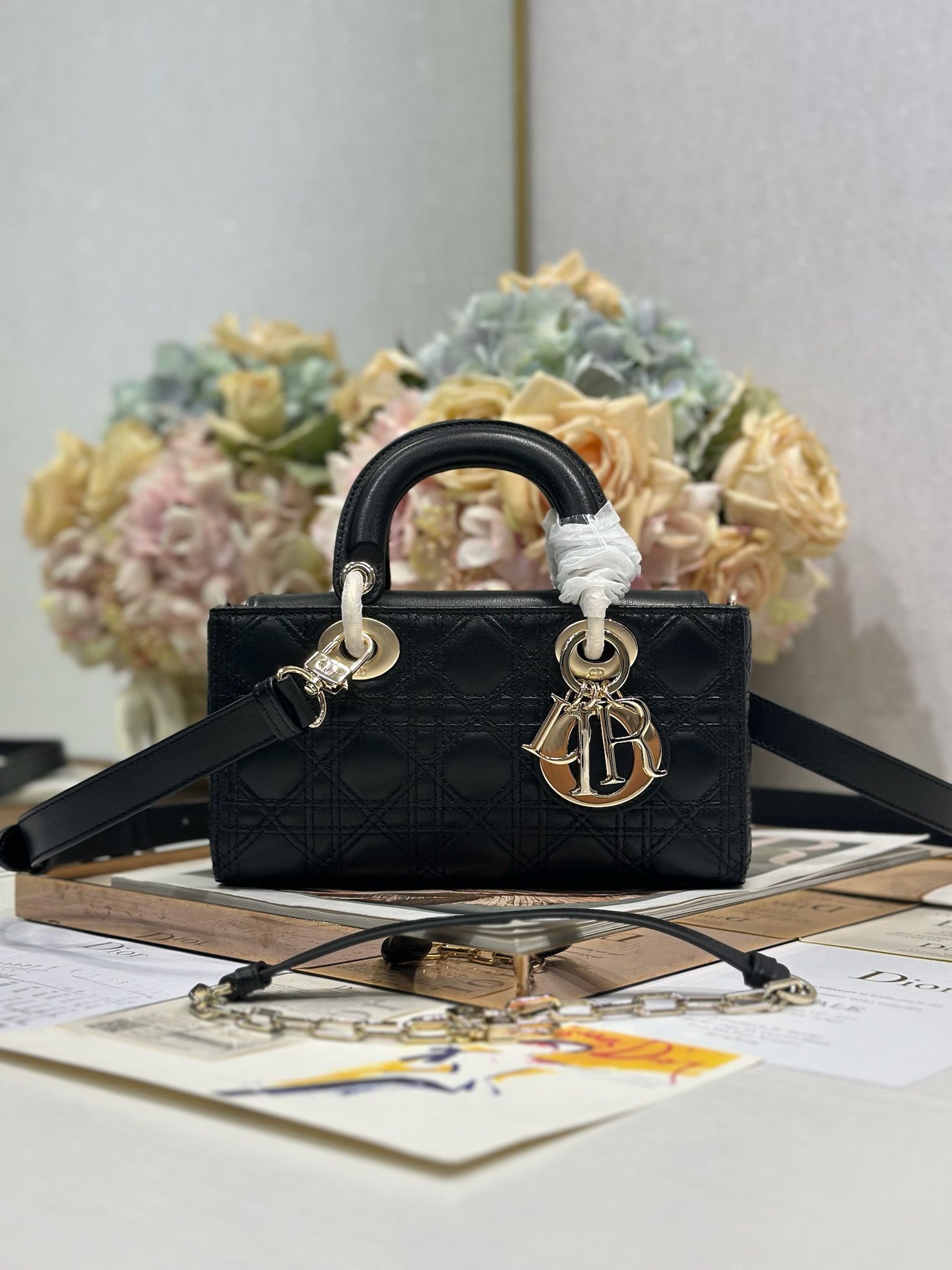 Lady Dior Black Lambskin Cannage Stitching Handbag - Icon Style & Craftsmanship 3 i1735477582 6568 2