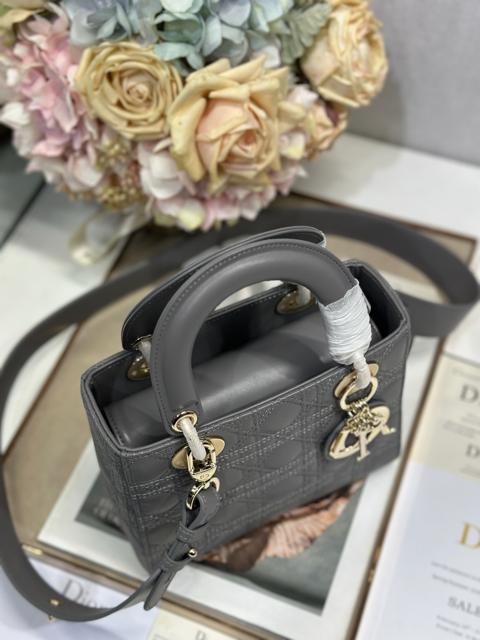 Lady Dior My ABCDior Bag, Gray Lambskin with Cannage Stitching, Small Size 6 i1735477998 1267 4