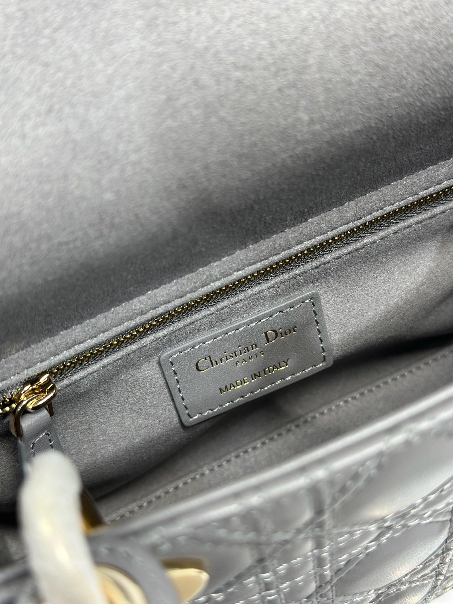 Lady Dior My ABCDior Bag, Gray Lambskin with Cannage Stitching, Small Size 10 i1735477998 2723 8