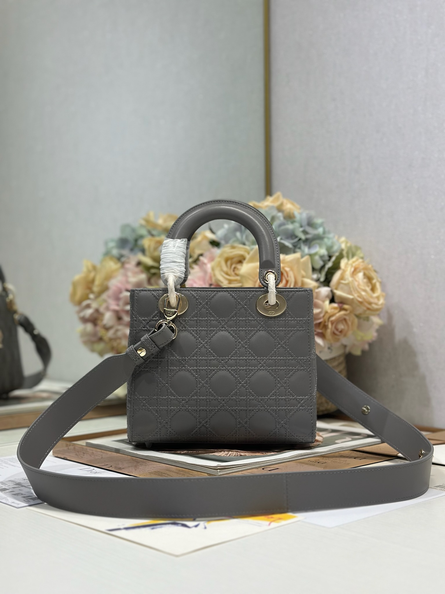 Lady Dior My ABCDior Bag, Gray Lambskin with Cannage Stitching, Small Size 7 i1735477998 6165 5