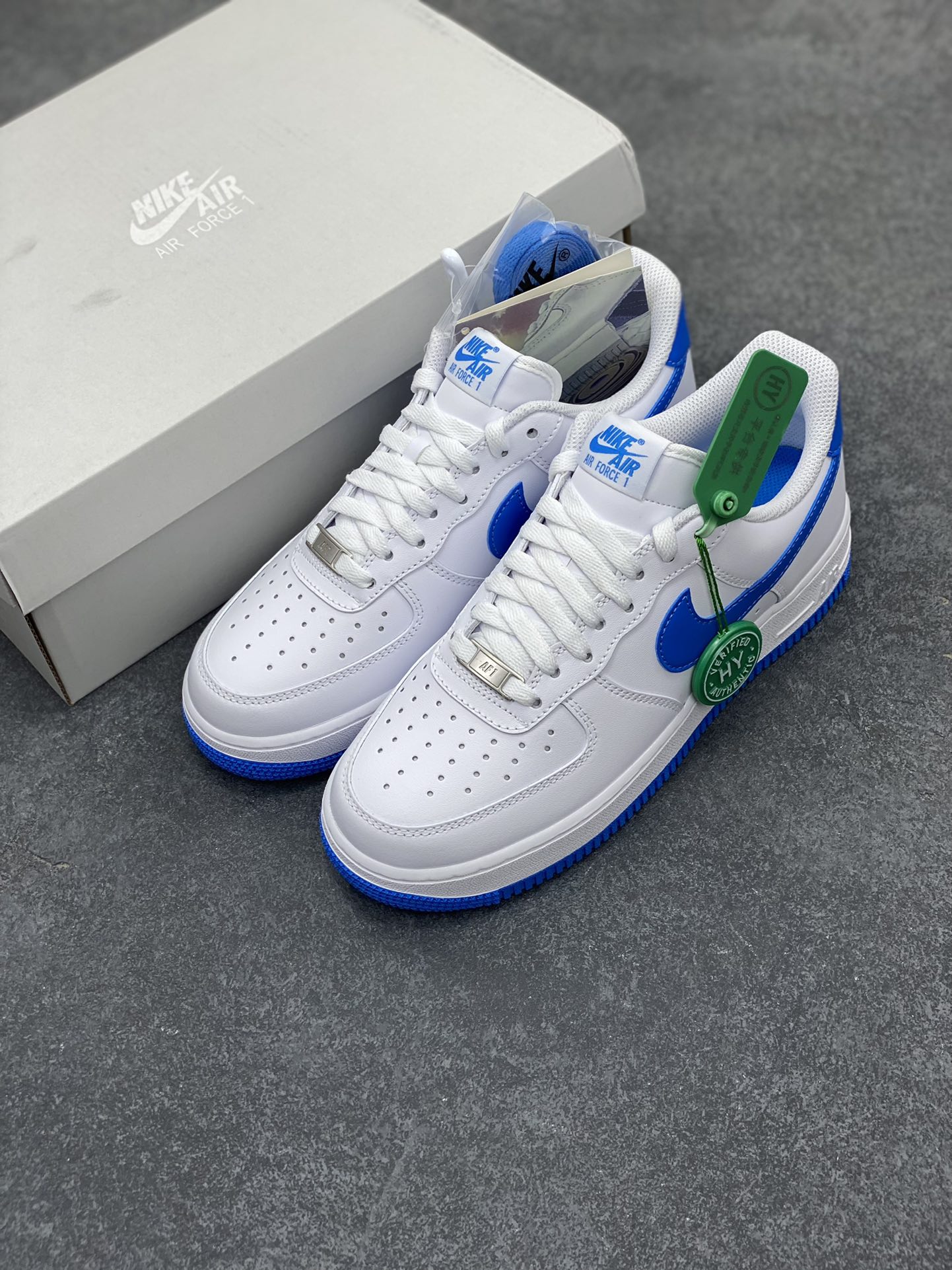 图片[8]-HY版本💯 Nk Air Force 1\’07 Low 白宝蓝 空军一号低帮休闲板鞋 原楦头原纸板 打造纯正空军版型#专注外贸渠道 全掌内置蜂窝气垫 #原盒配件 原厂中底钢印、拉帮完美 货号：FJ4146-103 尺码：35.5 36 36.5 37.5 38 38.5 39 40 40.5 41 42 42.5 43 44 44.5 45 46-选品中心