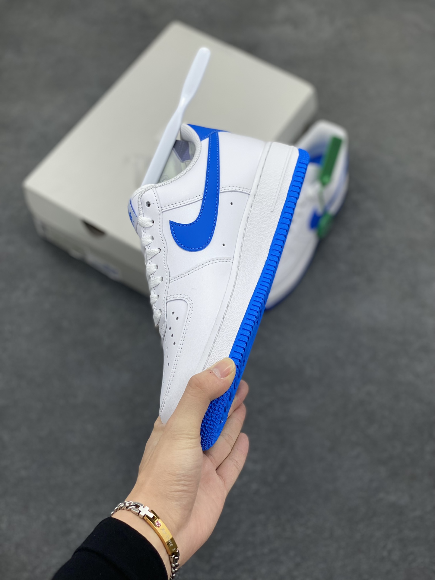 图片[3]-HY版本💯 Nk Air Force 1\’07 Low 白宝蓝 空军一号低帮休闲板鞋 原楦头原纸板 打造纯正空军版型#专注外贸渠道 全掌内置蜂窝气垫 #原盒配件 原厂中底钢印、拉帮完美 货号：FJ4146-103 尺码：35.5 36 36.5 37.5 38 38.5 39 40 40.5 41 42 42.5 43 44 44.5 45 46-选品中心