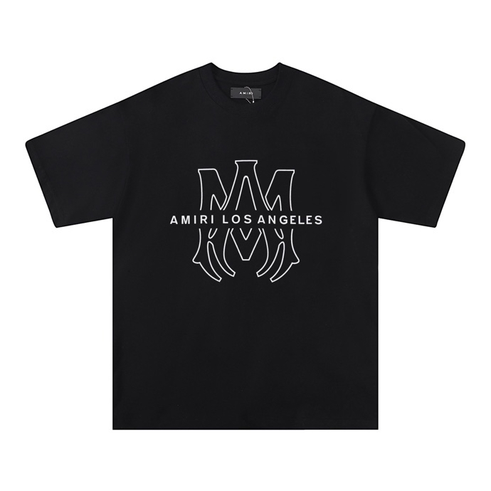 Amiri Los Angeles Logo Print Cotton T-Shirt Short Sleeve Unisex Top