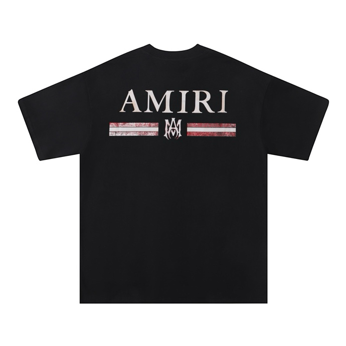 Amiri 2025 Spring/Summer Logo Print Crew Neck T-Shirt - Unisex, Relaxed Fit