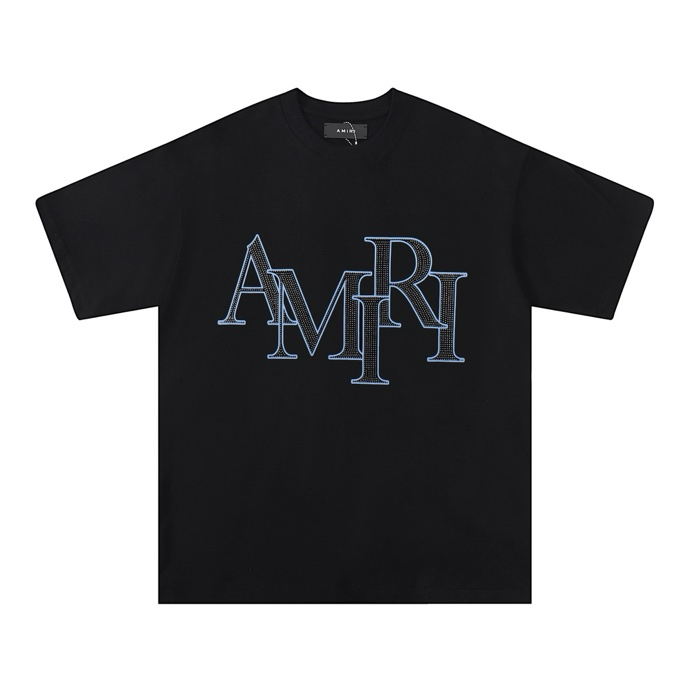 Amiri 2025 Spring/Summer Logo Print Crewneck T-Shirt, Unisex, Relaxed Fit