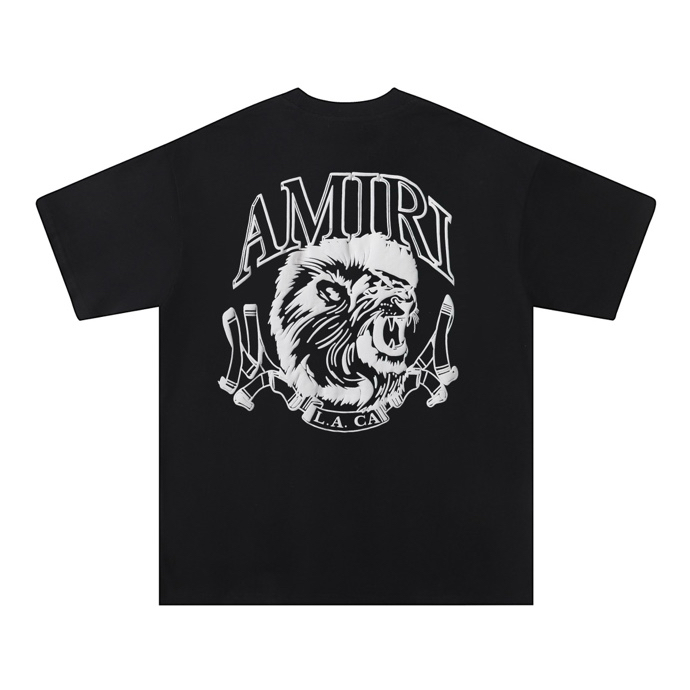 Amiri 2025 Spring/Summer Lion Head Print T-Shirt Unisex Loose Fit