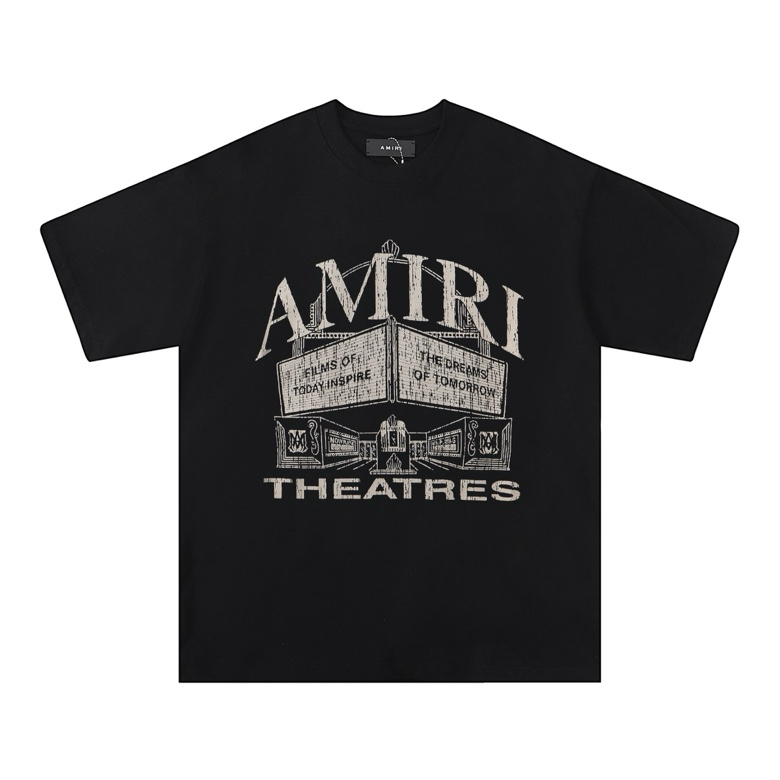 Amiri Men's Black Theatres Graphic Print Crewneck T-Shirt - Relaxed Fit