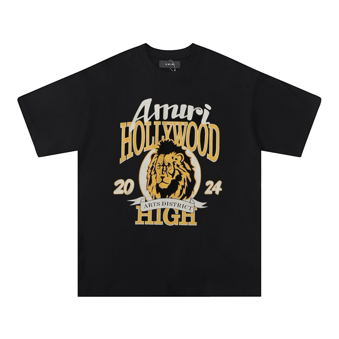 Amiri Hollywood Lion Print T-Shirt Men's Women's Unisex Short Sleeve