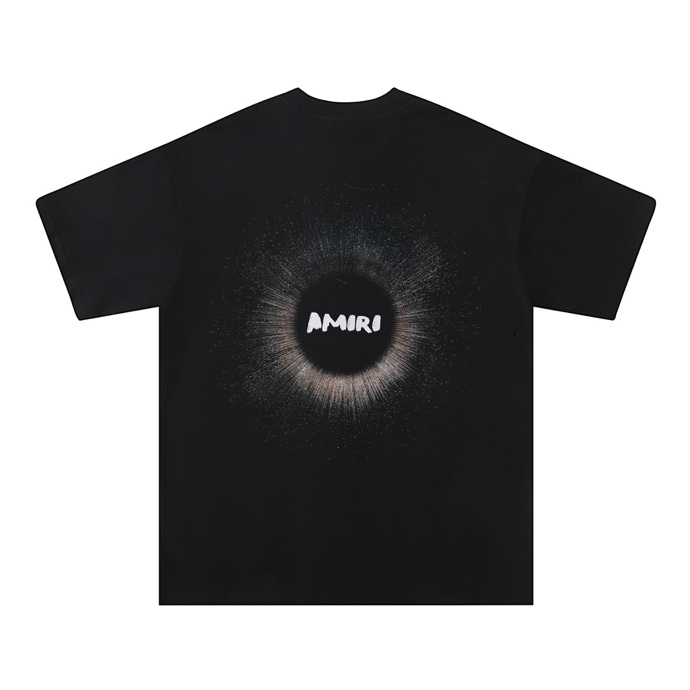 Amiri Men's Black Cotton Graphic Print Crewneck Short Sleeve T-Shirt