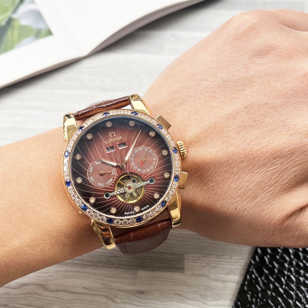 NO:147148,Unified, complex timepiece, luxurious and atmospheric, classic new products, shockingly launched [Latest] Omega, multi-functional boutique, large flywheel design [Type] boutique men's watch [Watch strap] real cowhide strap [Movement] high-end fully automatic mechanical movement [Mirror] mineral reinforced glass (more high definition) Elegant taste, vast and atmospheric, ingenious, wrist treasure, dimensions, diameters, thicknesses, 12.5mm, and hot sale!  Welcome to reprint!  ,,cowhide19860909统一 复杂时计 奢华大气 经典新品 震撼上市【最新】欧米加 多功能精品 大飞轮设计【类型】精品男士腕表【表带】真牛皮表带【机芯】高端全自动机械机芯【镜面】矿物质强化玻璃（更高清） 品味高雅 浩瀚大气 匠心独运 腕间瑰宝 尺寸直径42mm厚12.5mm热卖上市！欢迎转载！,,cowhide,Watch