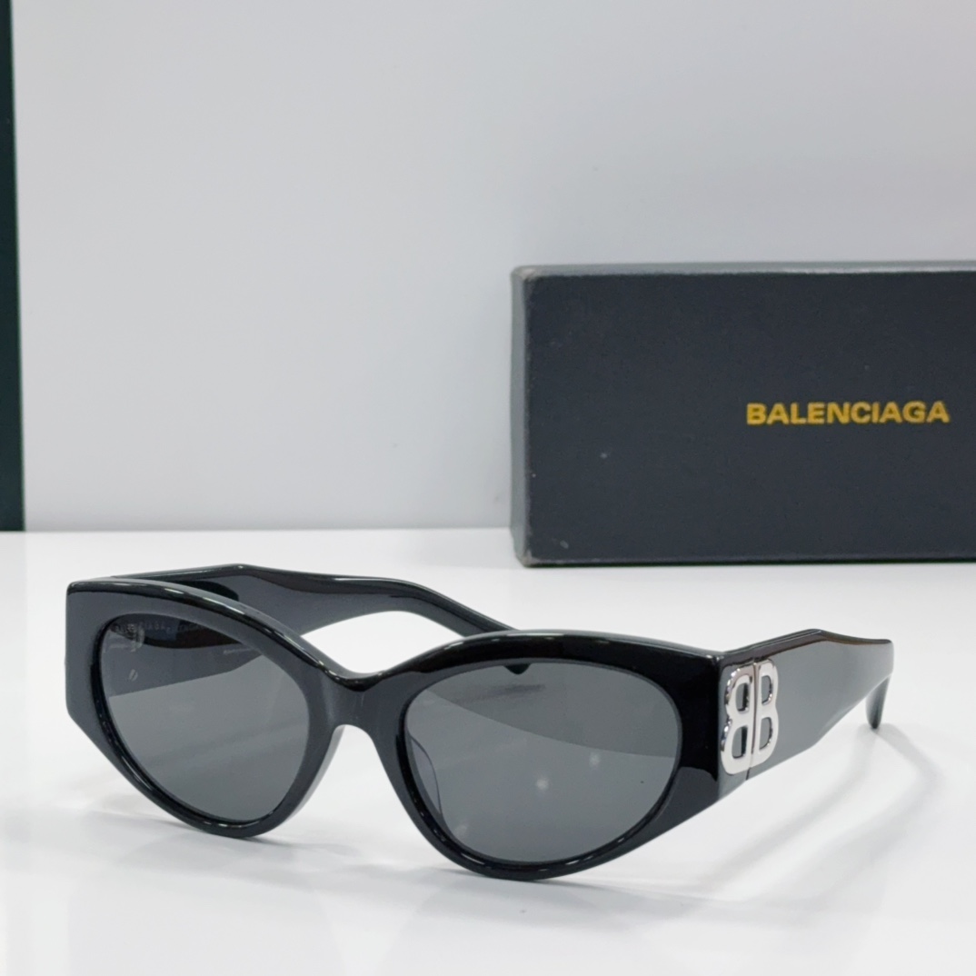 Balenciaga Sunglasses Acetate Black Oval