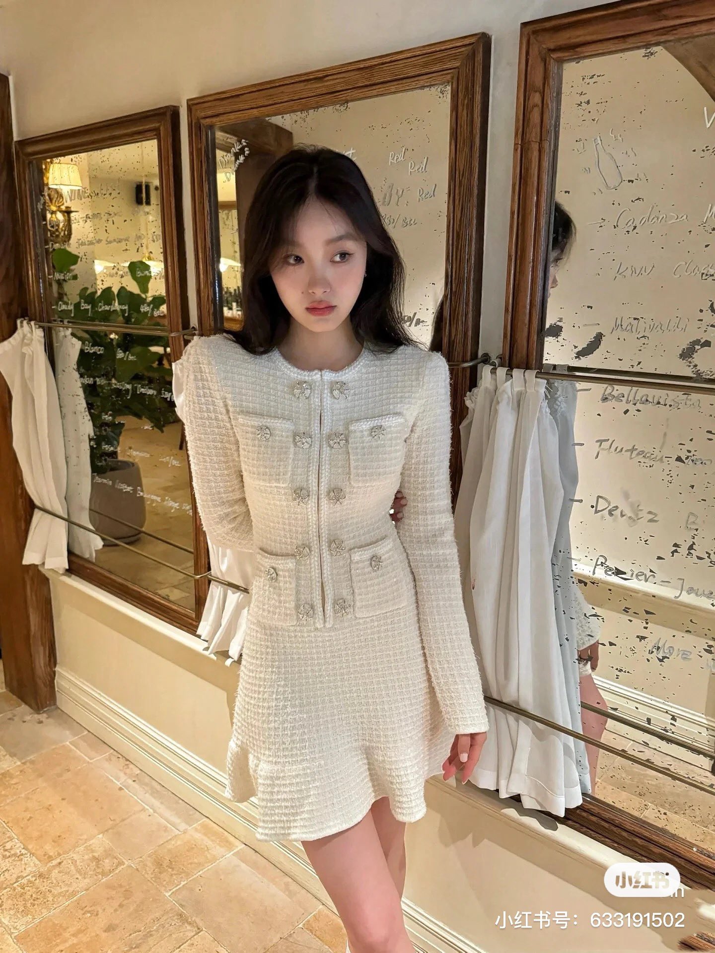 NO:295600,Model number G25010438 Self-portrai* new style, twisted braided double-breasted decorative ruffled spliced ​​slim long-sleeved knitted dress!  Black, off-white, (M size bust 90, waist 74, sleeve length 61, skirt length 88, skirt length, alexander wang19860909款号G25010438 Self-portrai*新款 麻花编织包边双排扣装饰荷叶边拼接修身显瘦长袖针织连衣裙！黑色,米白色,（M码胸围90,腰围74,袖长61,裙长88,,skirts,alexander wang,Women's clothing