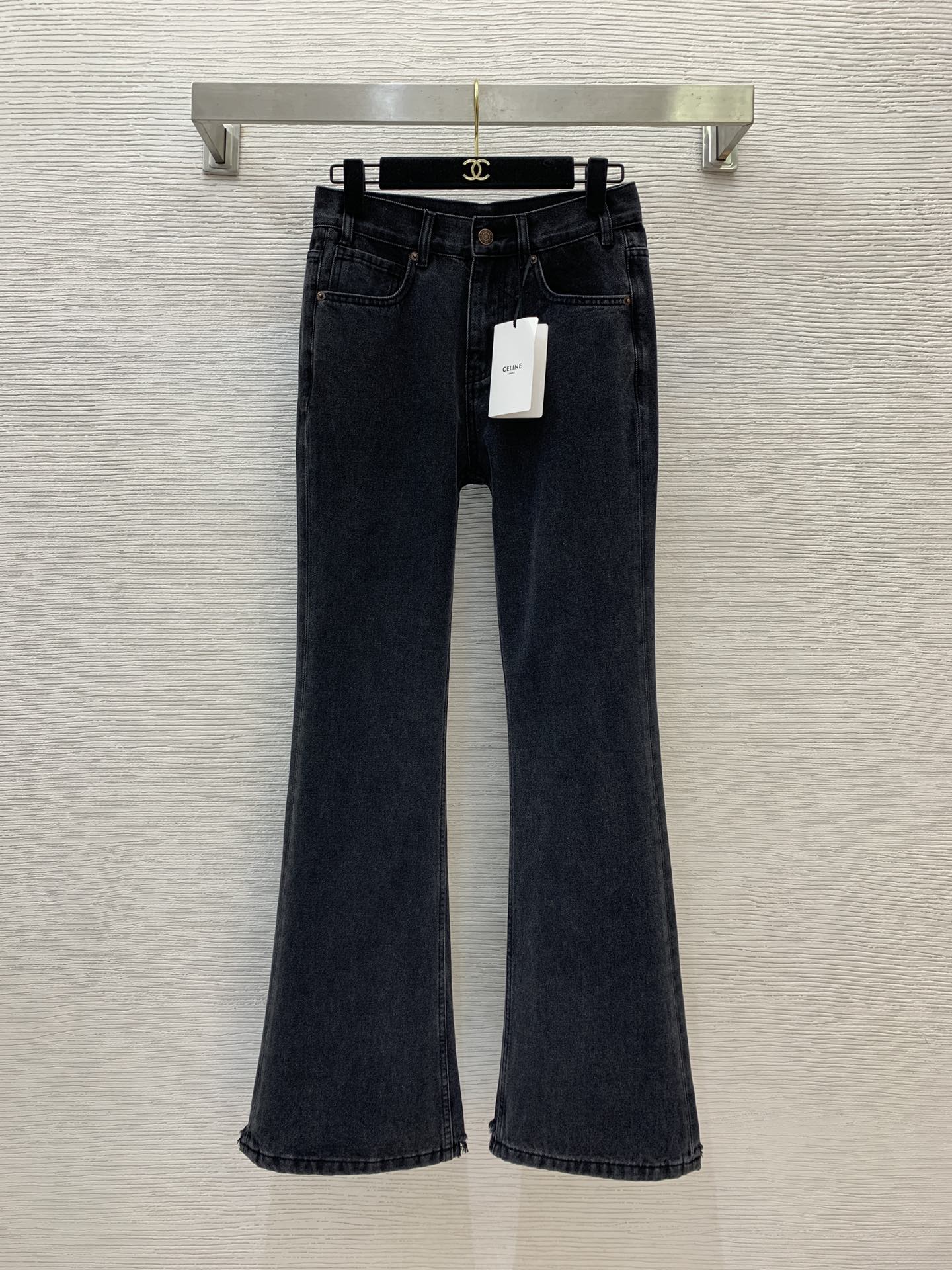 NO:309815,Model number G25010945 Celin* new model high-end custom original mold opening logo hardware accessories trouser legs furrow cut slim legs slim legs jeans!  Gray, 26.27.28 (27 size waist 70, trousers length 106, celine, jeans, alexander wang19860909款号G25010945 Celin*思琳新款 高端定制原版开模logo五金配件裤脚流苏毛边裁剪修身瘦腿喇叭牛仔裤！灰色,26.27.28（27码腰围70,裤长106,,celine,jeans,alexander wang,Women's clothing