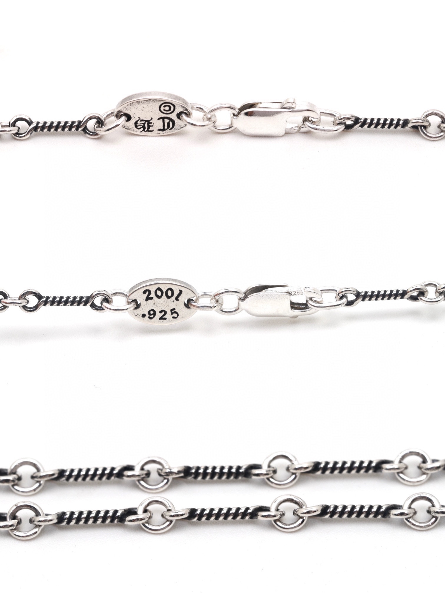 Chrome hearts 克罗心 做旧 蓝钻大小十字架项链 3