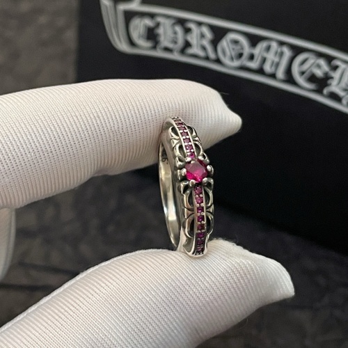 Chrome Hearts Vintage Pink Diamond Ring, Cross Design, Sterling Silver 1 Chrome Hearts Vintage Pink Diamond Ring, Cross Design, Sterling Silver