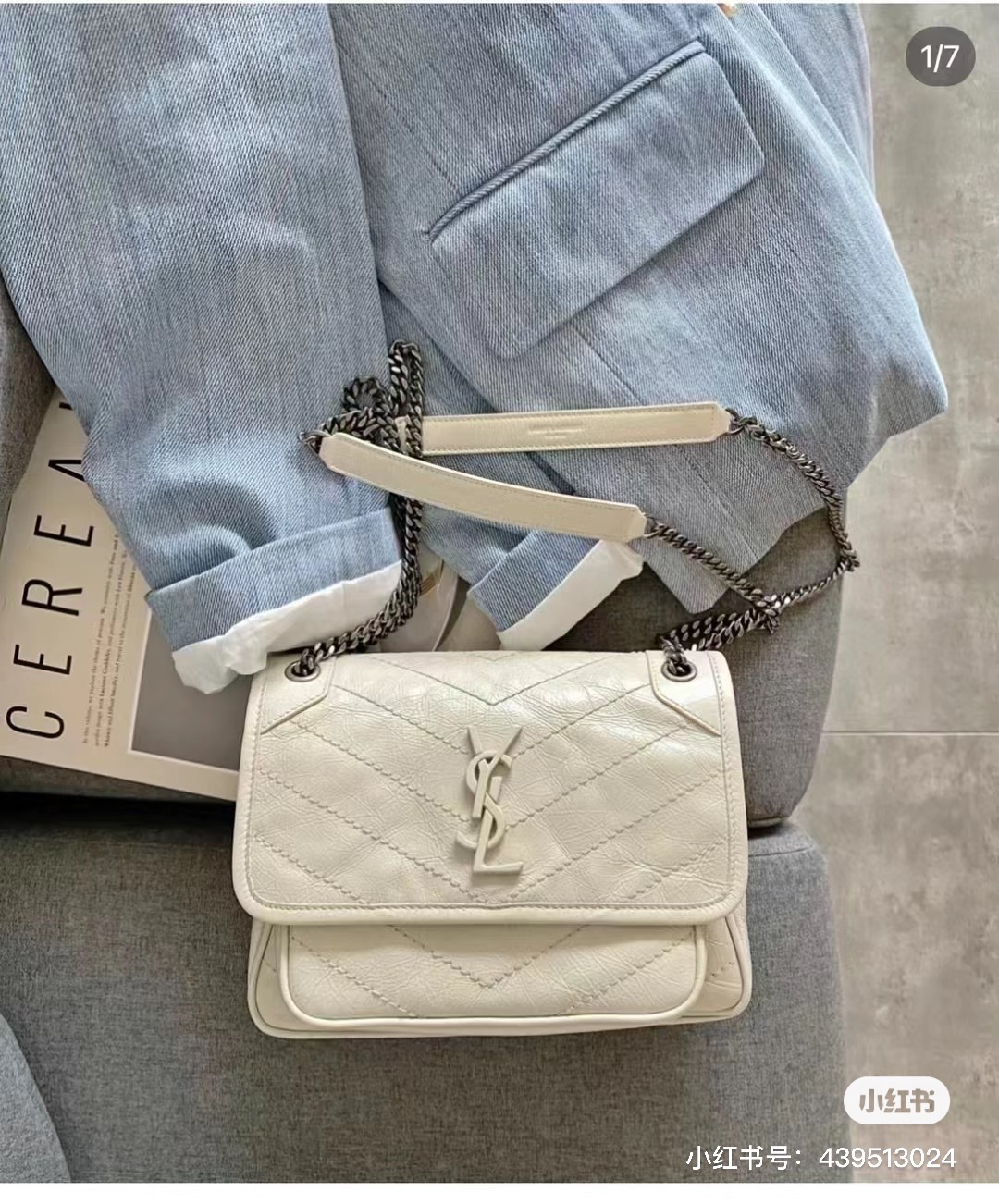 NO:555969,Small milky white~, saint laurent, saint laurent19860909小号奶白色～,圣罗兰,saint laurent,Bag