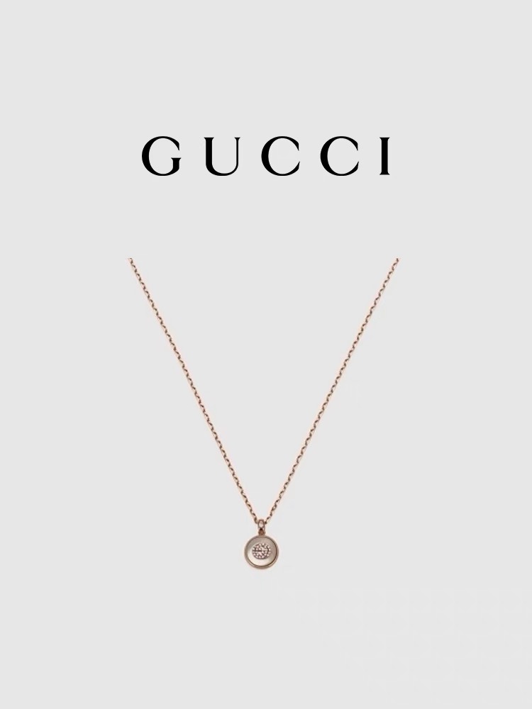 NO:106520,[Gift] GUCCI Gucci Interlocking series 18K gold diamond necklace, jewelry boutique, gucci, gucci, necklace19860909[礼物]GUCCI古驰Gucci Interlocking系列18K金钻石项链,饰品精品,gucci,gucci,necklace,Jewelry