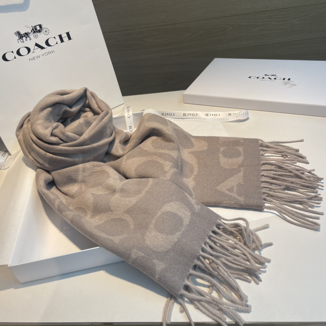 Coach Classic Logo Wool Scarf: Soft, Luxurious, Reversible Design, 53×195 cm, 97% Wool - 图片 7