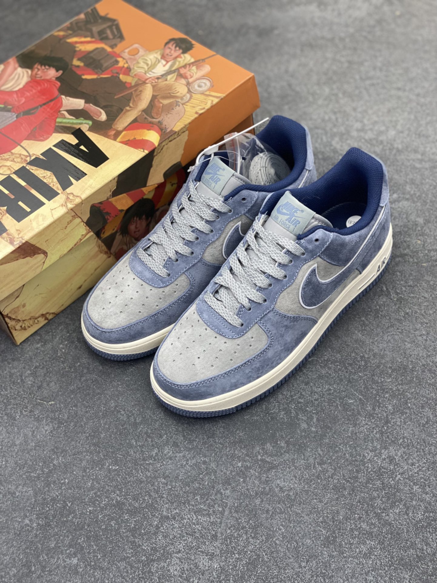 图片[8]-AKIRA×Nike Air Force 1 Low ’07 蓝灰 头成麂皮 满天星配色 空军一号低帮休闲板鞋 原厂麂皮 原楦原纸板 纯正版型 正品NFC感应芯片 高清洁度 内置全掌气垫 货号：DD9969-536 尺码：36 36.5 37.5 38 38.5 39 40 40.5 41 42 42.5 43 44 44.5 45-选品中心