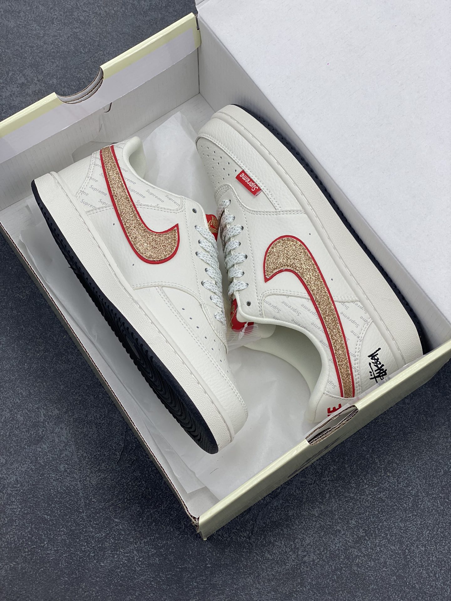 图片[9]-海外爆款 ZP订单 NIKE EBERNON Low prm 小空军低帮百搭透气休闲运动板鞋 独家头层版本 原数据独家私模大底 纯正版型 清洁度完美 货号：FD5188-126 尺码：36 36.5 37.5 38 38.5 39 40 40.5 41 42 42.5 43 44 44.5 45-选品中心