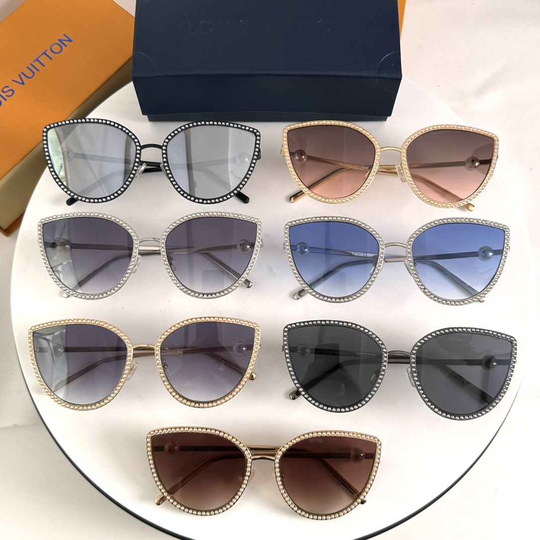  ‼️ 官网图 新款 路易威登LV女士眼镜PEARL CAT EYE 时尚百搭珍珠猫眼太阳镜Z1995U