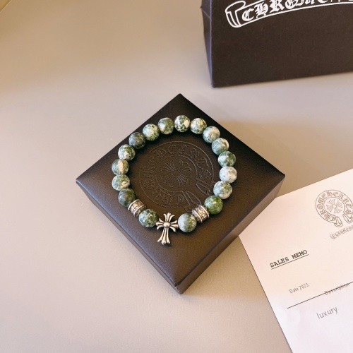 Chrome Hearts Natural Stone Silver Bead Bracelet - Stylish Couple Accessory 1 Chrome Hearts Natural Stone Silver Bead Bracelet - Stylish Couple Accessory