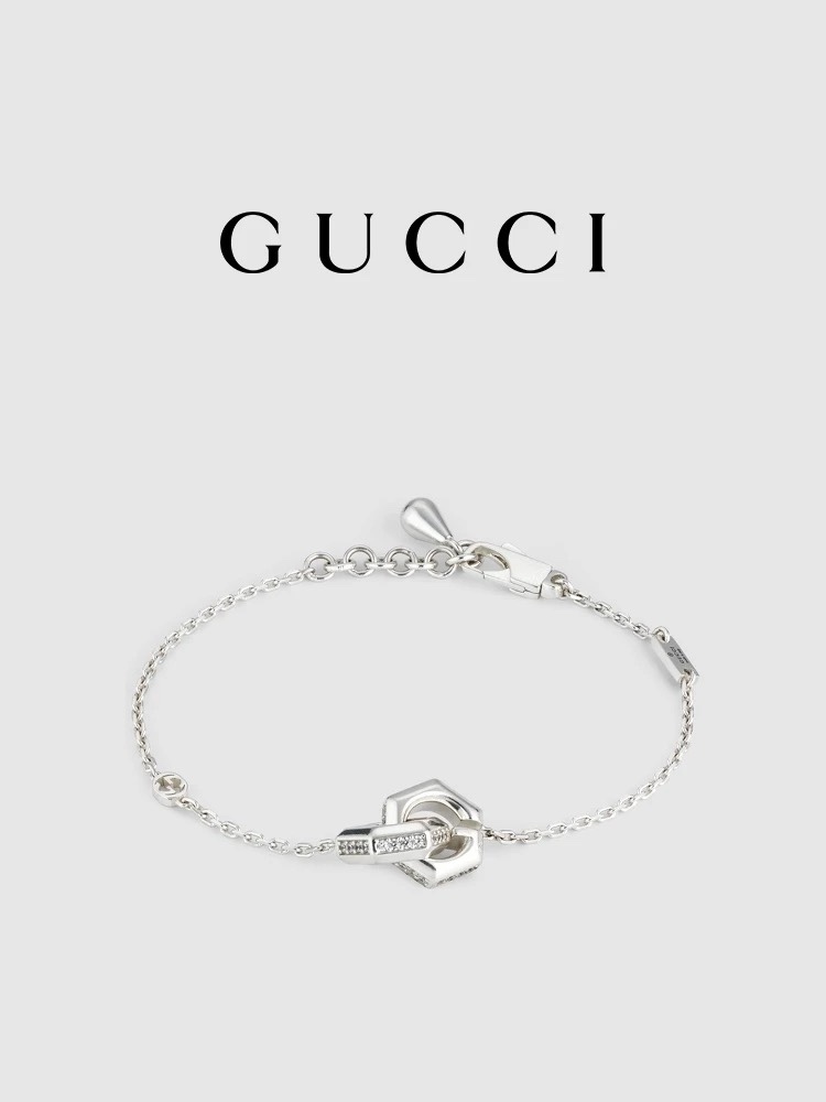 NO:705129,[New Year Gift] GUCCI Zirconia Geometric G Chain Bracelet, jewelry boutique, gucci, gucci, bracelet19860909[新年礼物]GUCCI古驰饰氧化锆几何G链式手链,饰品精品,gucci,gucci,bracelet,Jewelry