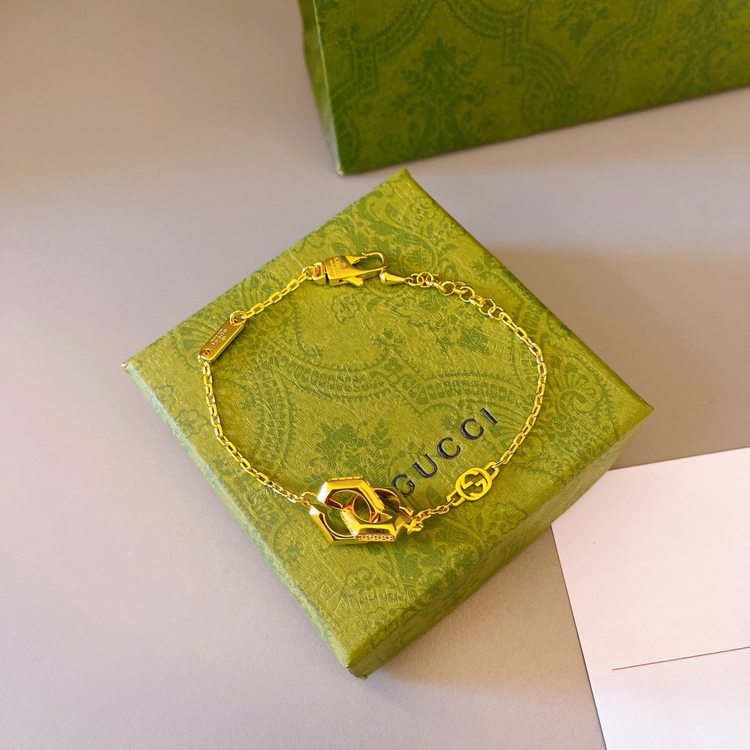 NO:106510,[New Year's Gift] GUCCI Gucci Geometric G Chain Bracelet, Jewelry Premium, Gucci, Gucci, Bracelet19860909[新年礼物]GUCCI古驰饰氧化锆几何G链式手链,饰品精品,gucci,gucci,bracelet,Jewelry