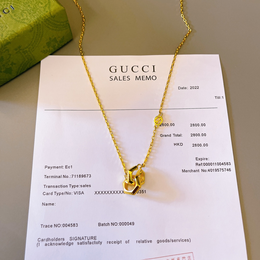 NO:106512,[New Year's Gift] GUCCI Gucci Geometric G-chain Necklace, Jewelry Boutique, Gucci, Gucci, Necklace19860909[新年礼物]GUCCI古驰饰氧化锆几何G链式项链,饰品精品,gucci,gucci,necklace,Jewelry