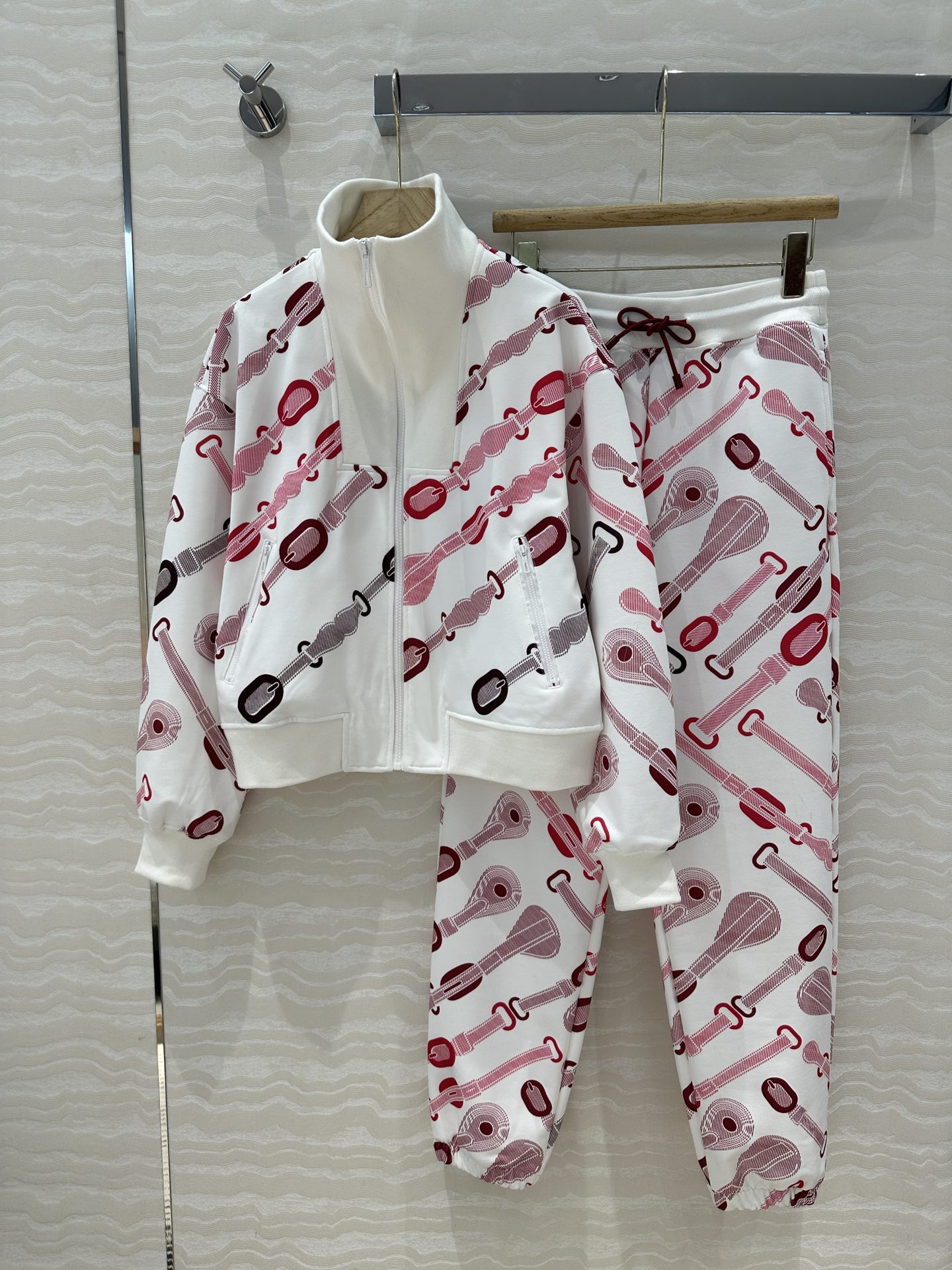 独家首发❤️原单品质H运动套装！Coachinng Remix系列印花泽西棉！减龄运动少女立领拉链外套搭