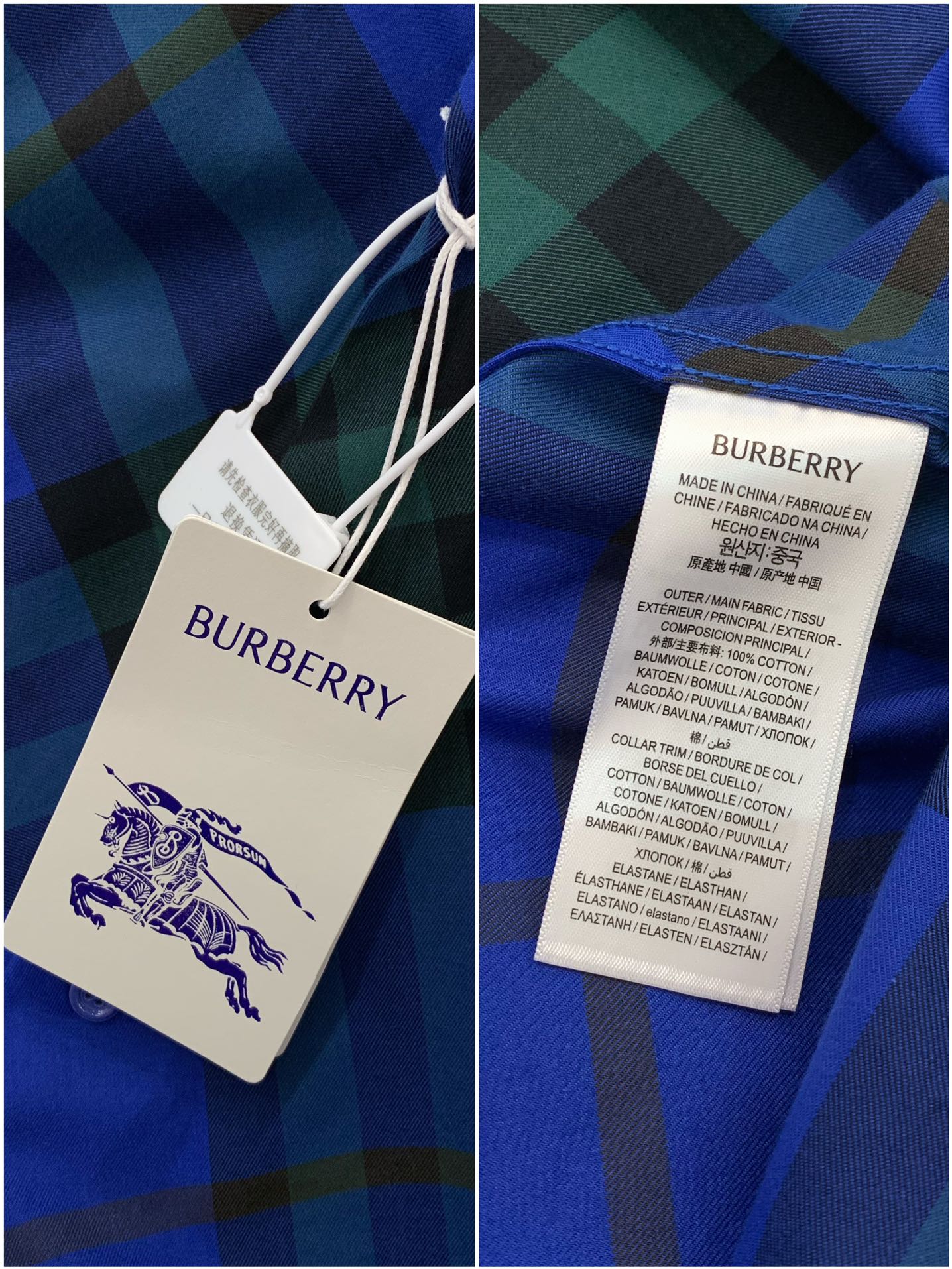 ，Burberry 巴宝莉，2025春夏最新品，专柜同步有售，原单狠货，时尚休闲长袖翻领衬衫，进口原版面