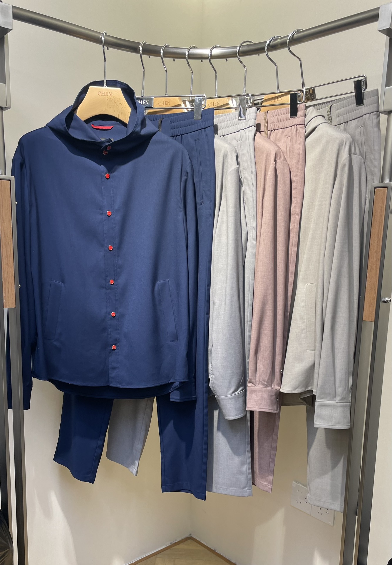 NO:160590,Clothes.Pants p 2025New New·New Homework Set Color Blue Gray Pink Apricot Number 48-56,,alexander wang19860909衣服.裤子p 2025New New·新作业 套装 颜色 蓝 灰 粉 杏 码数 48-56,,alexander wang,Men's clothing