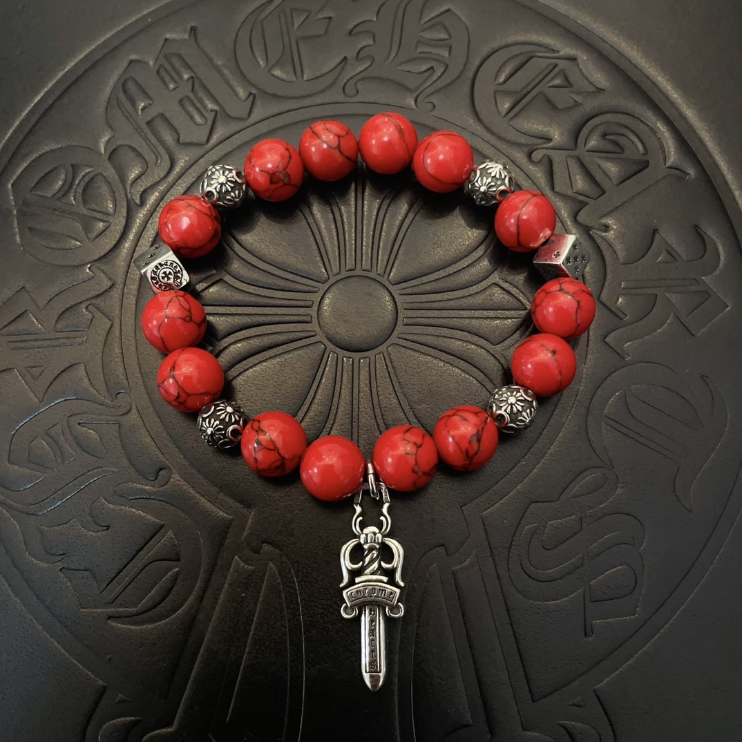 NO:110972,Batch New model [Counter Quality] Chrome Hearts Croxin Classic retro multi-element red turquoise bracelet, Kuaishou/ins/Little Red Book popular, different concave and convex and convex design styles present unique. Cross Scout flowers are Croxin's logo, so they last longer. Genuine version Chrome Hearts Croxin Difference to the market ordinary light version, match the quality of the version, look at the details of the letter printing, retro old gray oxygen level. Seiko version!  , jewelry boutique, chrome hearts, chrome hearts, bracelet19860909批 新款【专柜品质】Chrome Hearts克罗心 经典复古多元素红松石手串手链 ,快手/ins/小红书热门,凹凸造型不同的花纹设计风格呈现出与众不同 十字架童军花是克罗心的标志 所以更经久不衰 正品打版Chrome Hearts克罗心 区别市场普通轻版 对版对标品质 看字印细节 复古做旧灰氧程度.精工版本！,饰品精品,chrome hearts,chrome hearts,bracelet,Jewelry